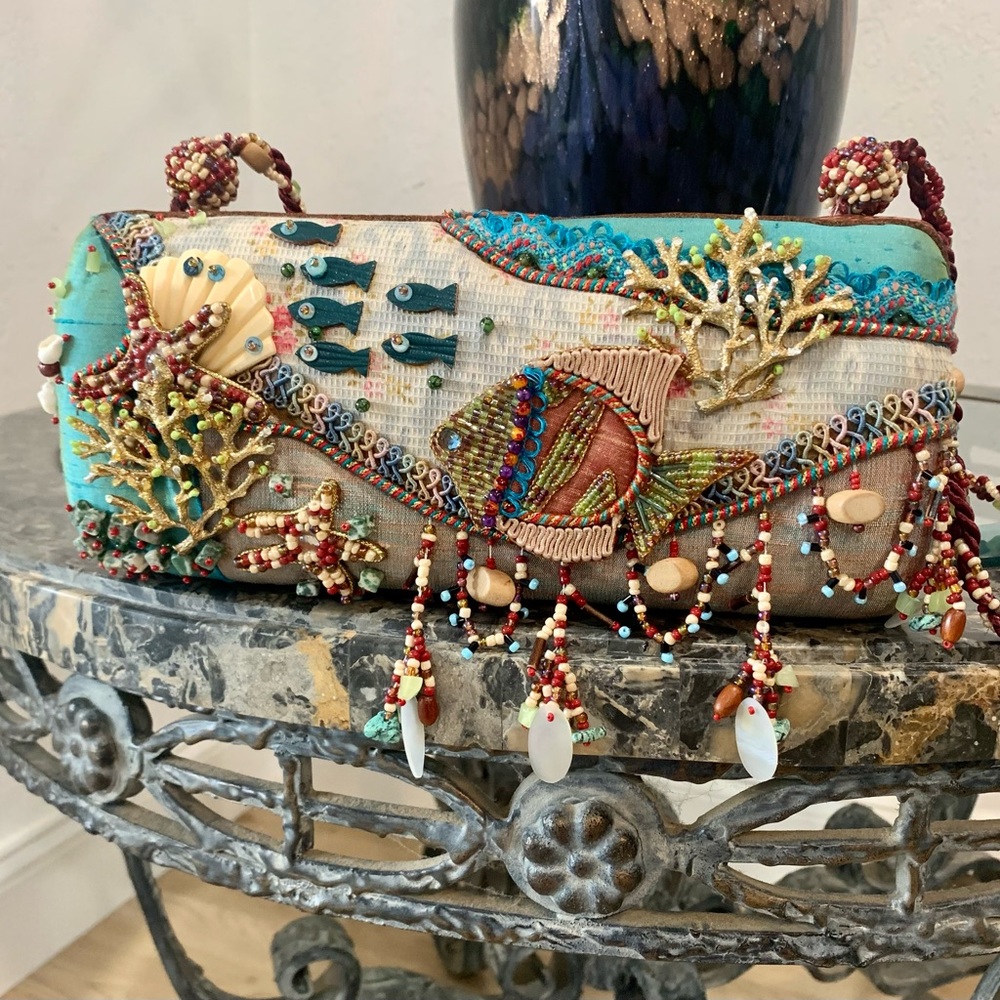 Mary Frances Beaded Crossbody Clutch